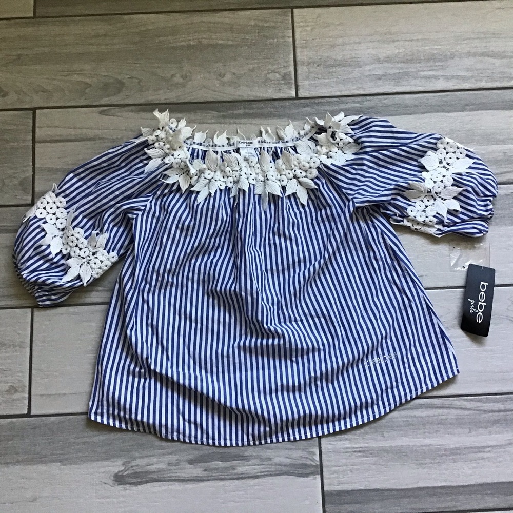 ♥️3x$20 - Bebe Girls Off-Shoulder Top - Picture 2 of 8